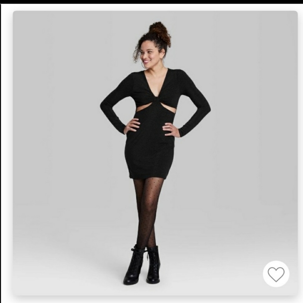 NWT BLACK METALLIC BODYCON DRESS